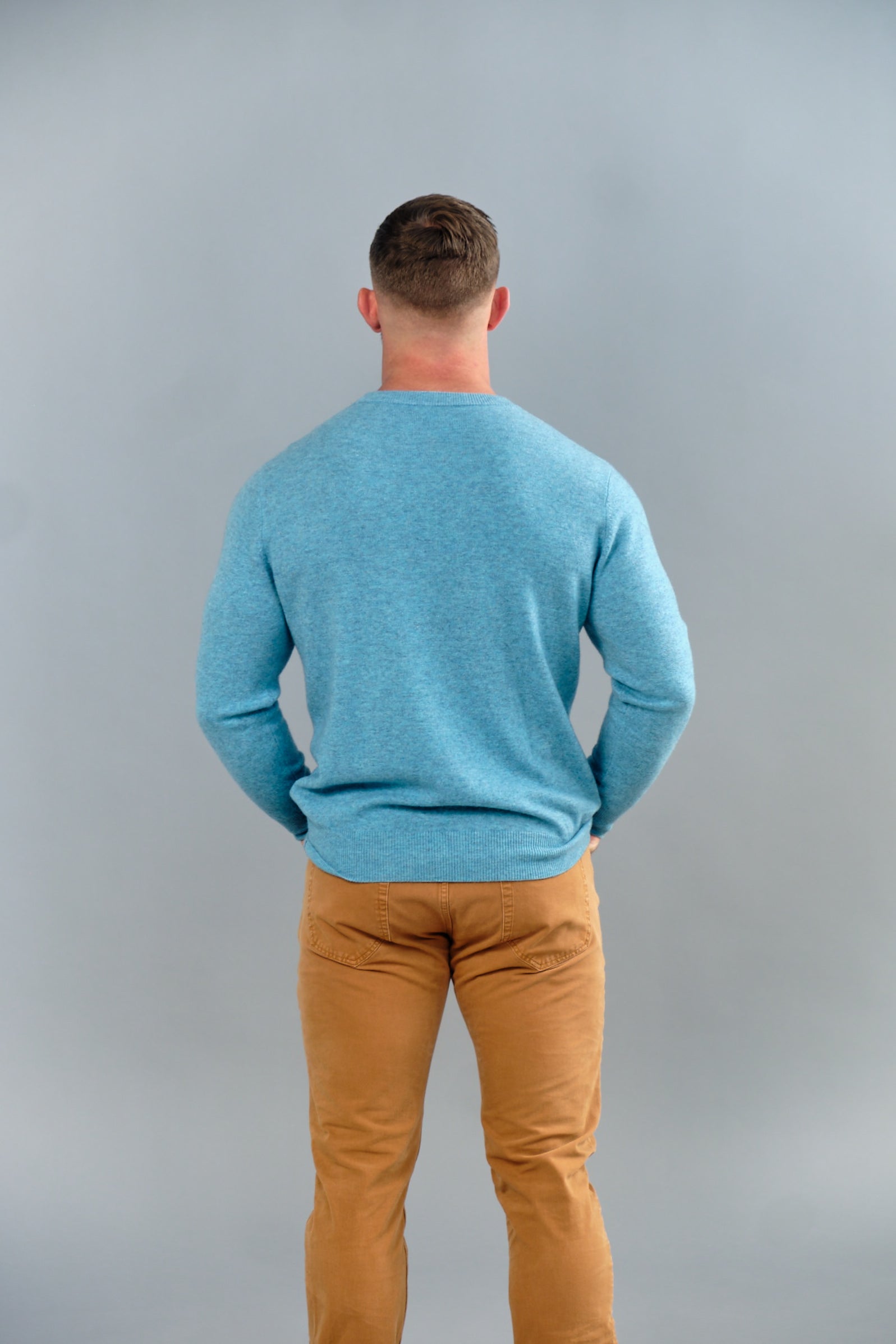 Modern Lux Wool Sweater Aqua Blue
